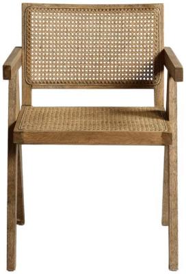 Product photograph of Natural Oak Mesh Rattan Dining Chair Sold In Pairs from Choice Furniture Superstore