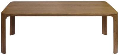 Natural Oak Rectangular Rounded Corners Dining Table