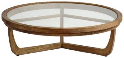 Natural Oak Three Legged Round Coffee Table