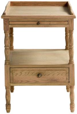Natural Oak Wood 1 Drawer 1 Shelf Bedside Table