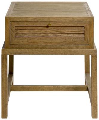 Natural Oak Wood 1 Drawer Shutter Bedside Table