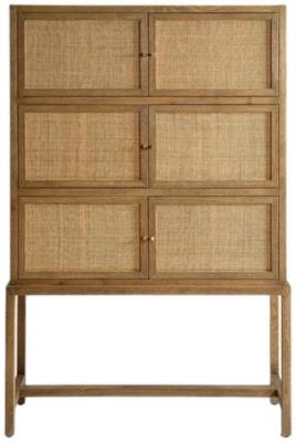 Product photograph of Crisal Decoracion Natural Oak Wood 6 Door Cabinet from Choice Furniture Superstore