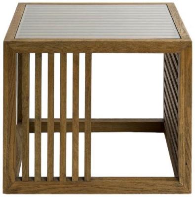 Product photograph of Crisal Decoracion Natural Oak Wood Square Side Table from Choice Furniture Superstore