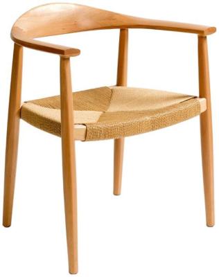 Natural Rope Seat Armrests Dining Chair Sold In Pairs