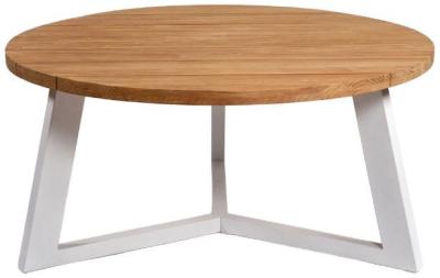 Natural Round Outdoor Dining Table 6 Seater