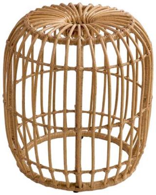 Product photograph of Natural Synthetic Rattan Round Side Table from Choice Furniture Superstore