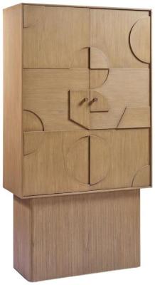 Natural Wood 2 Door Display Cabinet