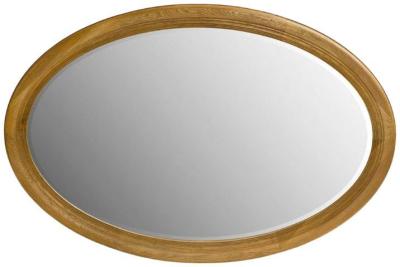 Natural Wood Oval Wall Mirror