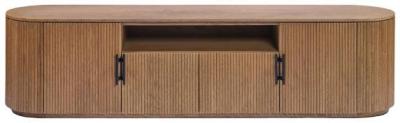 Product photograph of Oak 4 Door Tv Sideboard from Choice Furniture Superstore