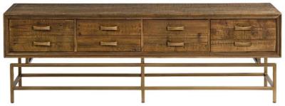 Product photograph of Oak 8 Drawer Tv Sideboard from Choice Furniture Superstore