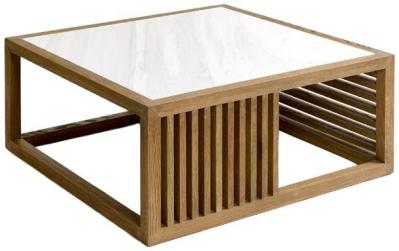 Oak Marble Square Coffee Table