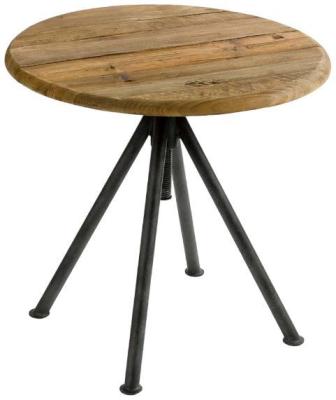 Oak Pine Wood Round Side Table