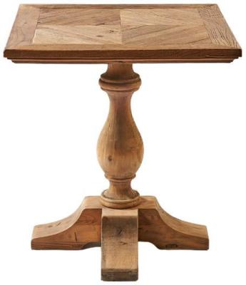 Oak Pine Wood Square Dining Table 2 Seater