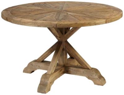 Oak Round Star Central Panel Dining Table