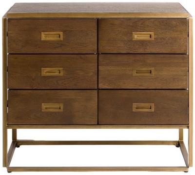 Product photograph of Oak Wood 6 Drawer Chest from Choice Furniture Superstore