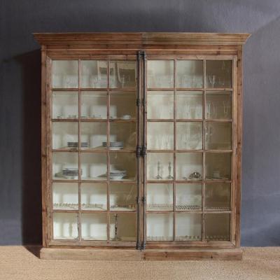 Product photograph of Oak Wood Display Case from Choice Furniture Superstore