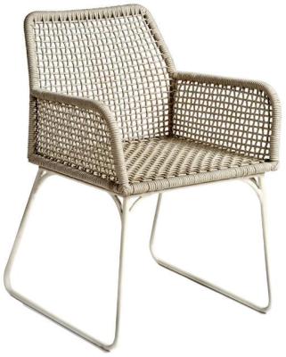 Outdoor Rope Dining Chair Sold In Pairs Comes In Greyish White And Cement Options