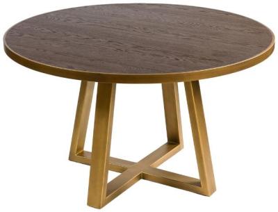 Round Dining Table 4 Seater Comes In Oak Gold And Oak Black Options