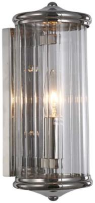 Silver Metal Glass Wall Light