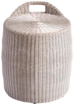 Product photograph of Synthetic Rattan Cylindrical Side Table - Comes In Stone And Natural Options from Choice Furniture Superstore
