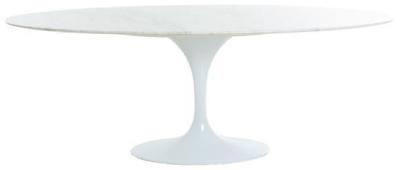 White Marble Oval Dining Table