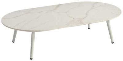 Product photograph of White Oval Coffee Table from Choice Furniture Superstore