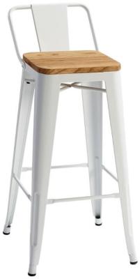 Product photograph of Crisal Decoracion White Stool Sold In Pairs from Choice Furniture Superstore