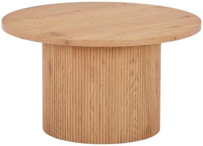 Product photograph of Boavista Natural Brown Fluted Round Coffee Table from Choice Furniture Superstore