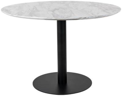 Bolzano White And Black Round Dining Table 4 Seater