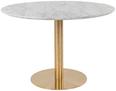 Bolzano White Steel Round Dining Table 4 Seater