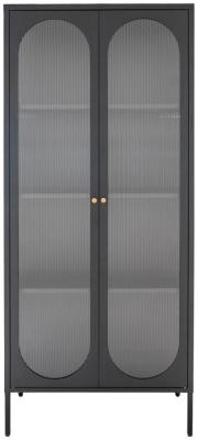 Adelaide Black Steel 2 Door Display Cabinet