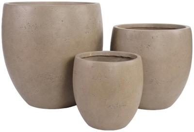 Product photograph of Kelley Brown Fiberclay Set Of 3 Pots from Choice Furniture Superstore
