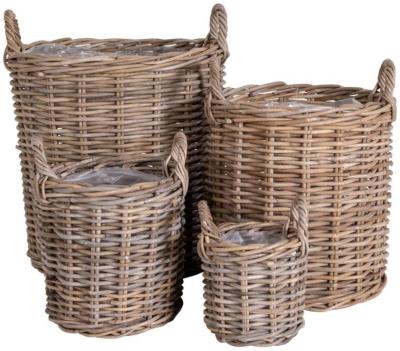 Product photograph of Caor Natural Kubu Rattan Set Of 4 Baskets from Choice Furniture Superstore