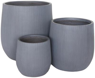 Product photograph of Denton Grey Fiberclay Set Of 3 Pots from Choice Furniture Superstore