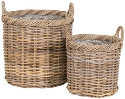 Product photograph of Gili Natural Baskets Kubu Rattan Set Of 2 Baskets from Choice Furniture Superstore