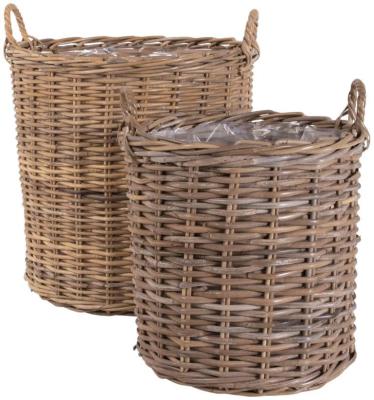 Product photograph of Larbert Kubu Rattan Set Of 2 Baskets from Choice Furniture Superstore