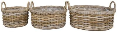 Product photograph of Kuta Kubu Rattan Set Of 3 Baskets from Choice Furniture Superstore