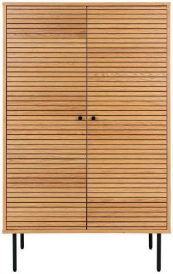Product photograph of Toccoa Oak Veneer Fluted 2 Door Highboard from Choice Furniture Superstore