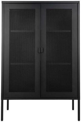 Melbourne Black Steel 2 Door Display Cabinet