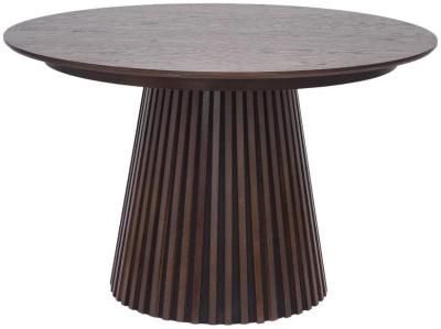 Product photograph of Osaka Smoked Round Dining Table - 6 Seater from Choice Furniture Superstore