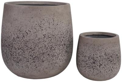 Product photograph of Sutton Grey Fiberclay Set Of 2 Pots from Choice Furniture Superstore