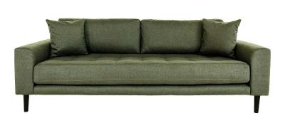 Lido Dark Green Fabric 3 Seater Sofa