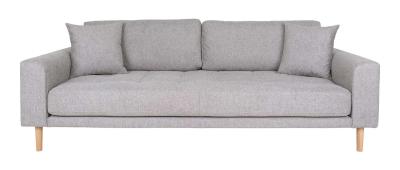 Lido Light Grey Fabric 3 Seater Sofa