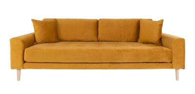 Lido Mustard Fabric 3 Seater Sofa