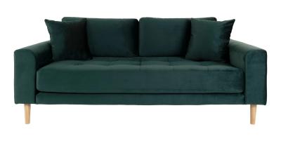 Lido Dark Green Fabric 25 Seater Sofa