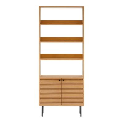 Product photograph of Toccoa Oak Veneer Fluted Bookshelf from Choice Furniture Superstore