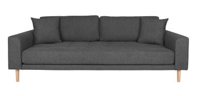 Lido Dark Grey Fabric 3 Seater Sofa