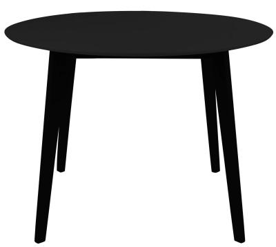 Vojens 105cm Black 4 Seater Round Dining Table