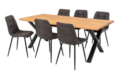 Toulon 200cm Natural Oak Dining Set With 6 Middelfart Chairs