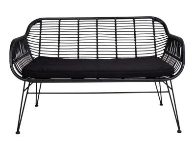 Trieste Black Rattan 2 Seater Outdoor Sofa